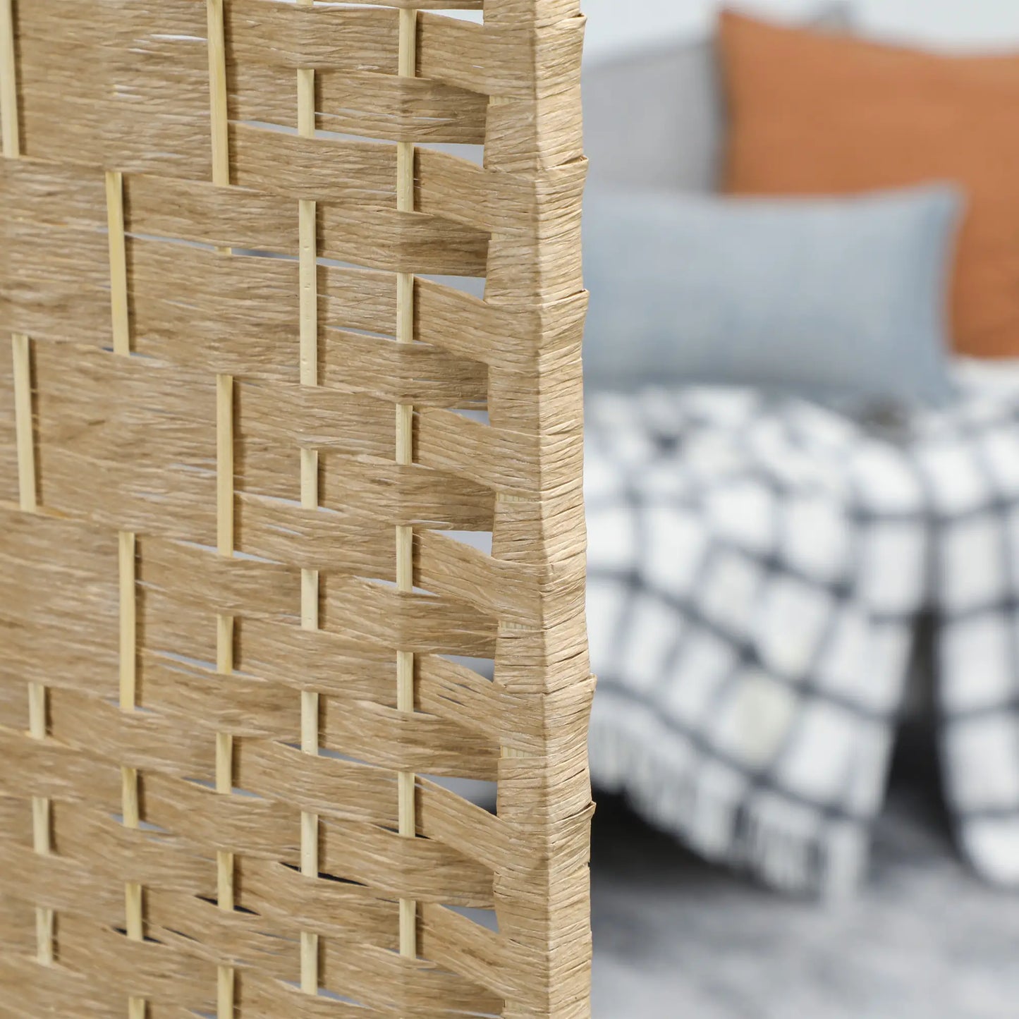 8 Panel Folding Room Divider, Portable Privacy Screen, Natural Room Dividers at Gallery Canada