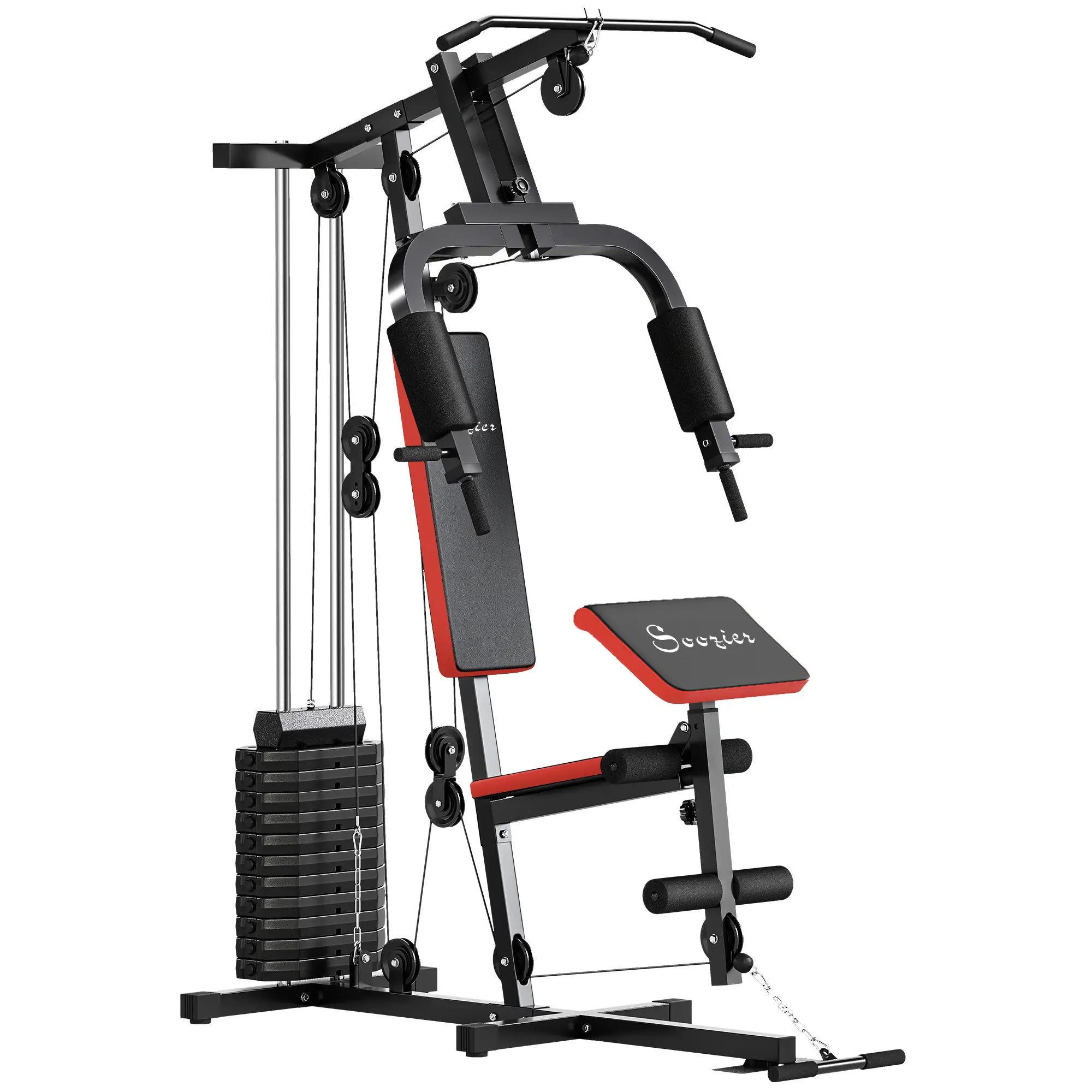 Weight Training Machine, Multifunction Home Gym, 143lbs, Red Power Towers Red and Black at Gallery Canada