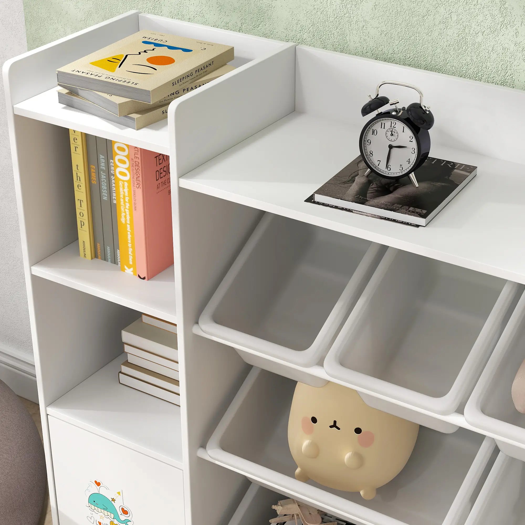 Kids Toy Organizer With 8 Removable Bins, Bookshelf, White Bookshelves & Bookcases at Gallery Canada