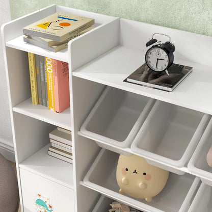 Kids Toy Organizer With 8 Removable Bins, Bookshelf, White Bookshelves & Bookcases at Gallery Canada