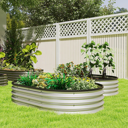 2Pcs Galvanized Raised Garden Bed, 5x3x1 ft, Silver Galvanized Planter Boxes at Gallery Canada