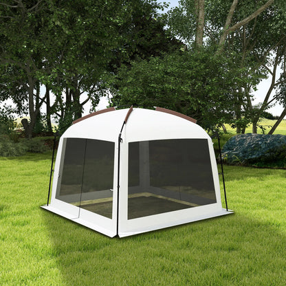 10' x 10' Screen Tent, UV50+ Protection, Fits 6-8 People, White Pop Up Canopies at Gallery Canada