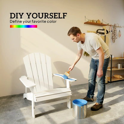 Wood Adirondack Chair, Outdoor Patio Muskoka Chair, White Patio Chairs at Gallery Canada