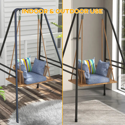 Heavy Duty Metal Hammock Chair Stand, 48.8" x 56.3" x 70.9", Black Hammock Stands at Gallery Canada