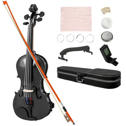 Full Size Violin, Wood Acoustic Set, Case, Rosin, Shoulder Rest, Black Electronic Musical Pianos at Gallery Canada