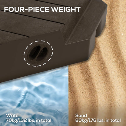 Offset Umbrella Base, 132 lb. Water or 176 lb. Sand, Brown Umbrella Bases at Gallery Canada