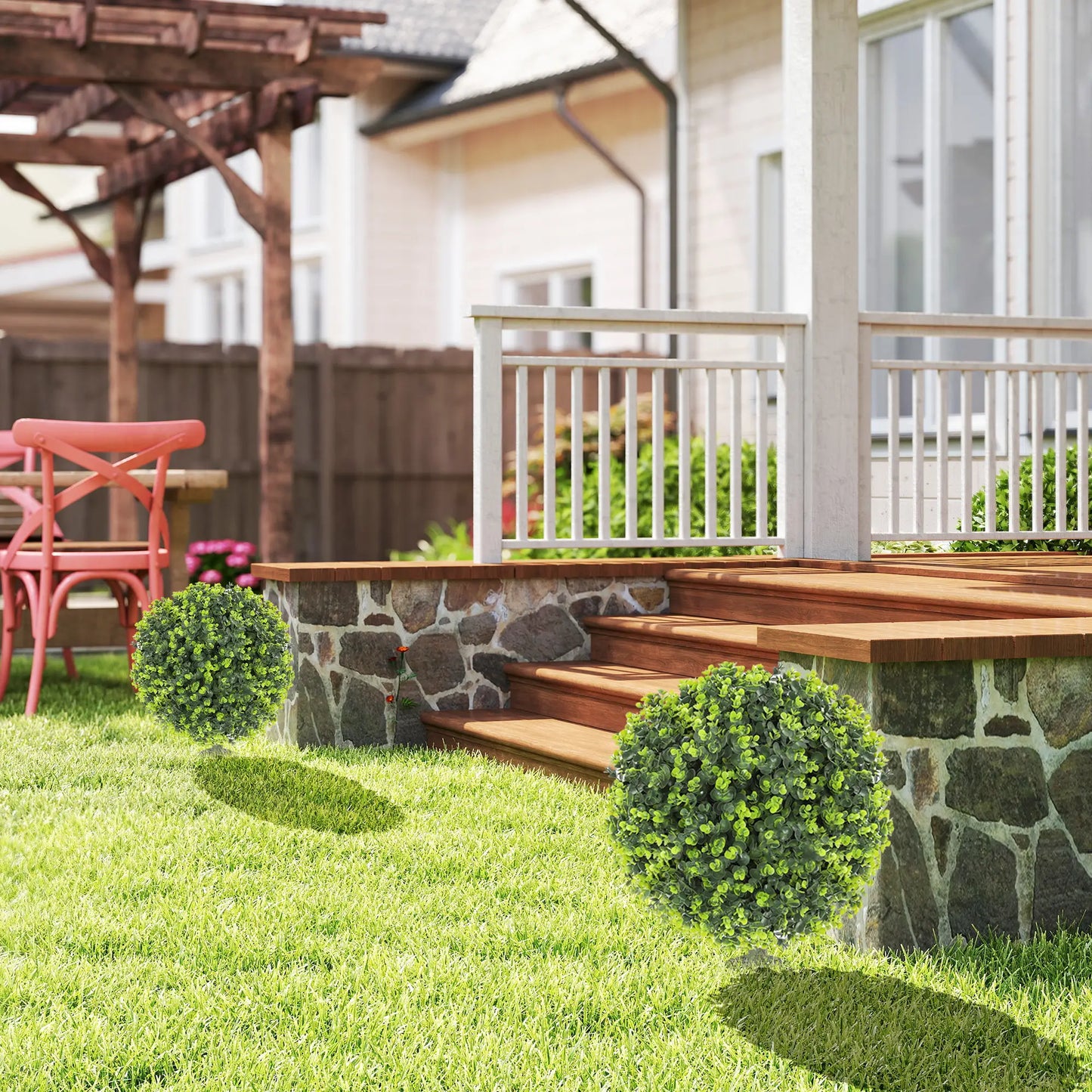 2 Pack 1.3ft Artificial Eucalyptus Topiary, UV Resistant Faux Greenery Artificial Trees at Gallery Canada