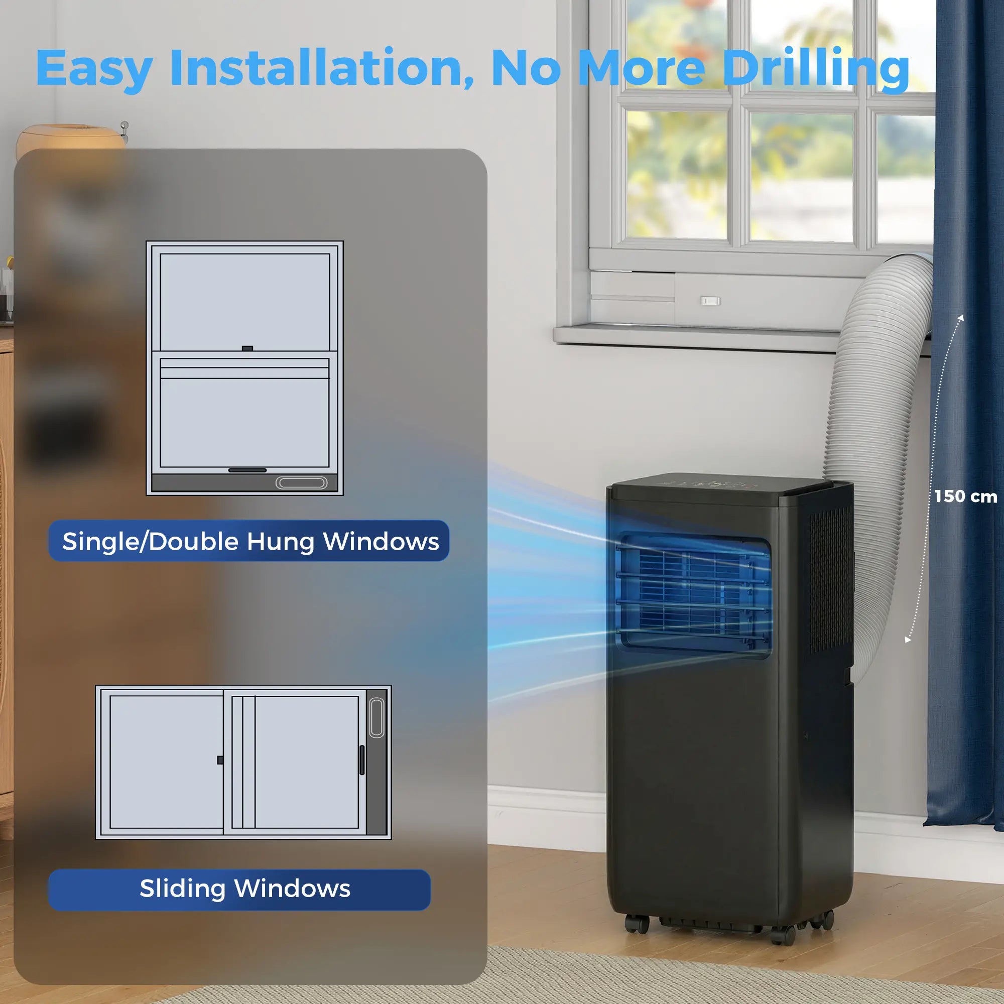 8000 BTU Portable Air Conditioner, Dehumidifier, Fan, WiFi, Black Air Conditioner at Gallery Canada