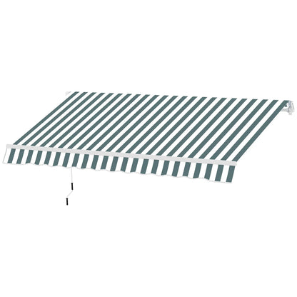 8' x 7' Retractable Awning, UV Water-Resistant Fabric, Aluminum Frame, Green White, Green, White Deck Awnings at Gallery Canada