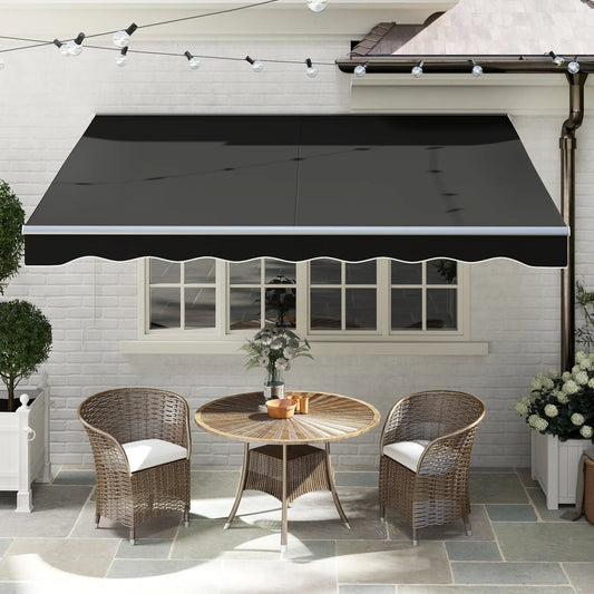 10' x 8' Electric Retractable Awning, UV Protection, Black Deck Awnings Black at Gallery Canada