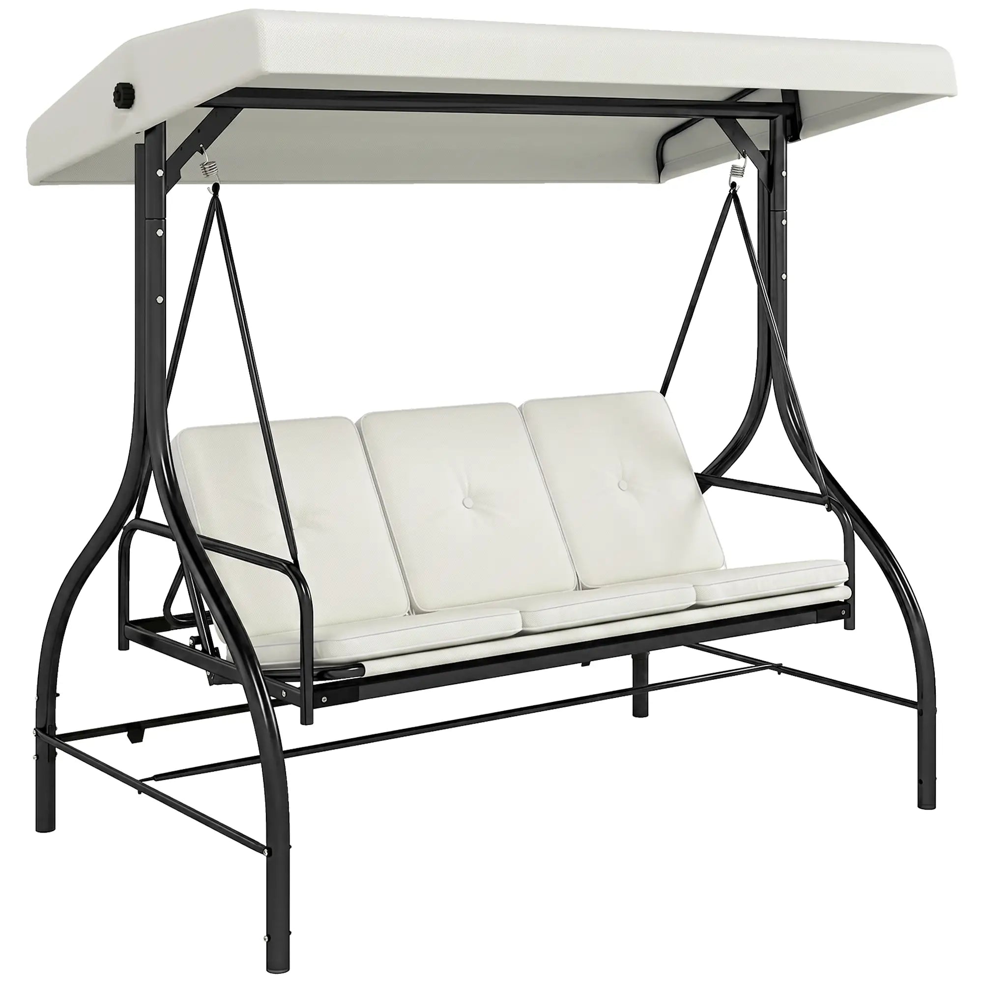 Convertible Patio Swing Bed with Canopy, 3 Seater, White Porch Swings with Canopy at Gallery Canada