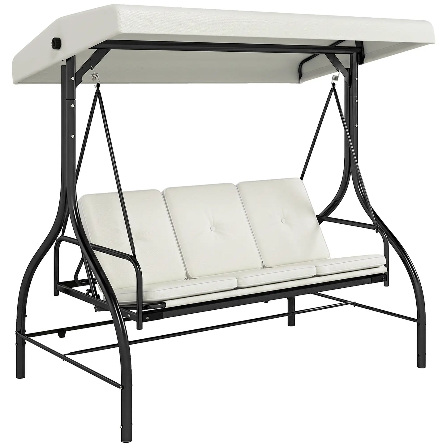 Convertible Patio Swing Bed with Canopy, 3 Seater, White Porch Swings with Canopy at Gallery Canada