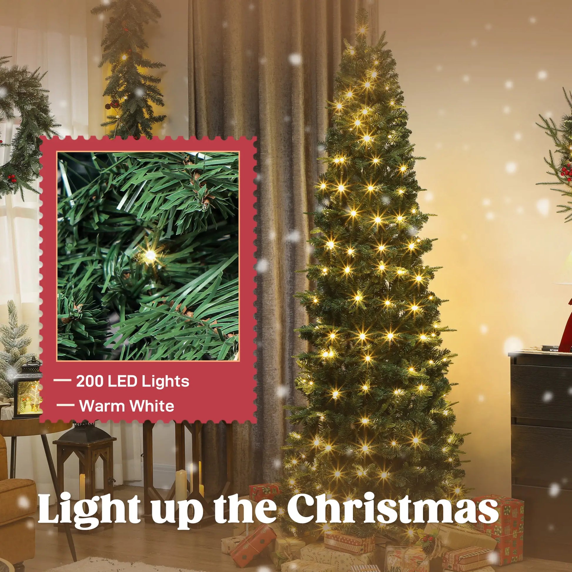 7 ft Prelit Pop Up Christmas Tree, Collapsible Artificial with Metal Stand, Green Pre Lit Christmas Trees at Gallery Canada