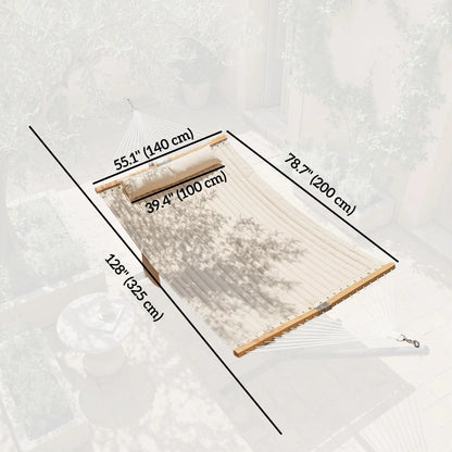 Outdoor Padded Camping Hammock With Pillow, 200 x 140 cm, Cream White Camping Hammocks at Gallery Canada