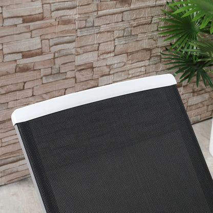 Outdoor Chaise Lounge Chair, Adjustable Back, Wheels, Mesh Fabric, Black Lounger Chairs at Gallery Canada