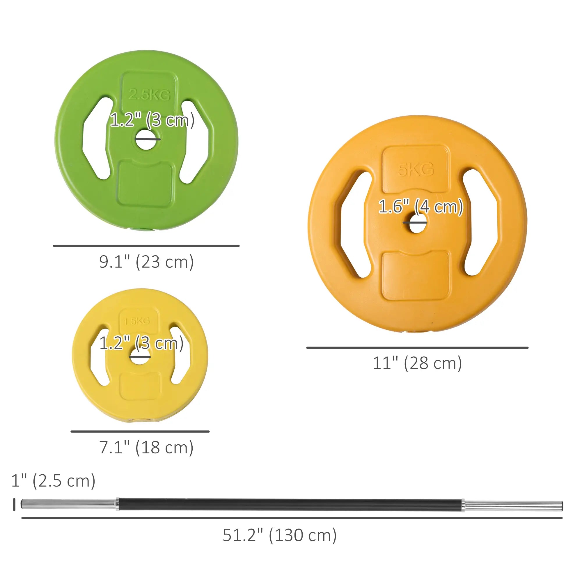 44lbs Adjustable Barbell Weight Set, Non-Slip Handle, Home Gym Dumbbells & Barbells at Gallery Canada