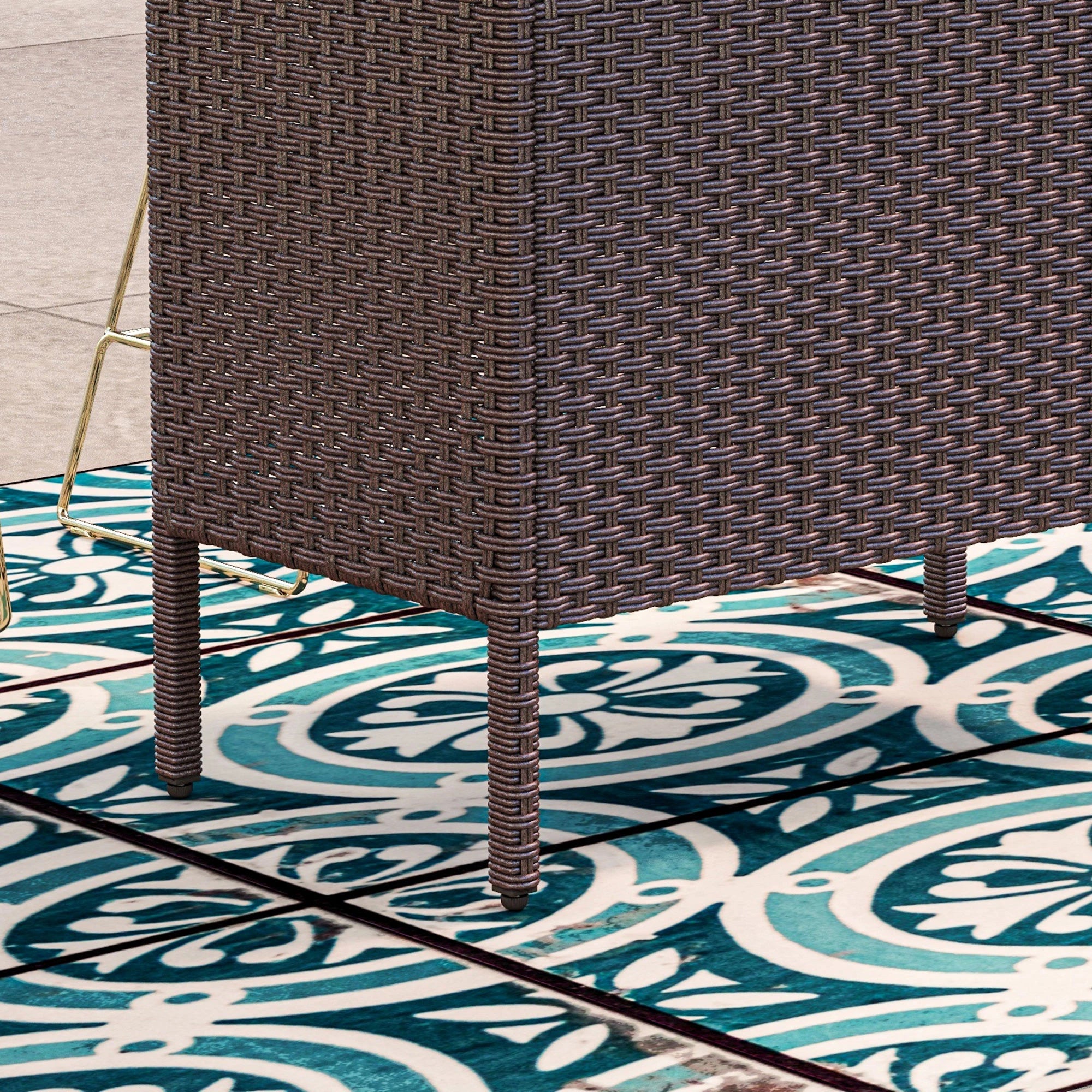 Outdoor Rattan Bar Table, 55.1