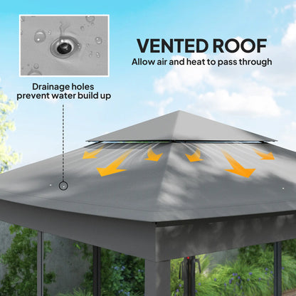 11' x 11' Pop Up Canopy, 2-Tier Soft Top Shelter, Dark Grey Pop Up Canopies at Gallery Canada