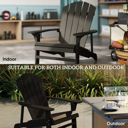 Wood Adirondack Chair, Outdoor Patio Chair, Slatted Design, Black Patio Chairs at Gallery Canada