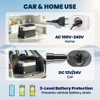 12V Car Refrigerator, 42QT, App Control, DC/AC Power, Black Car Coolers at Gallery Canada