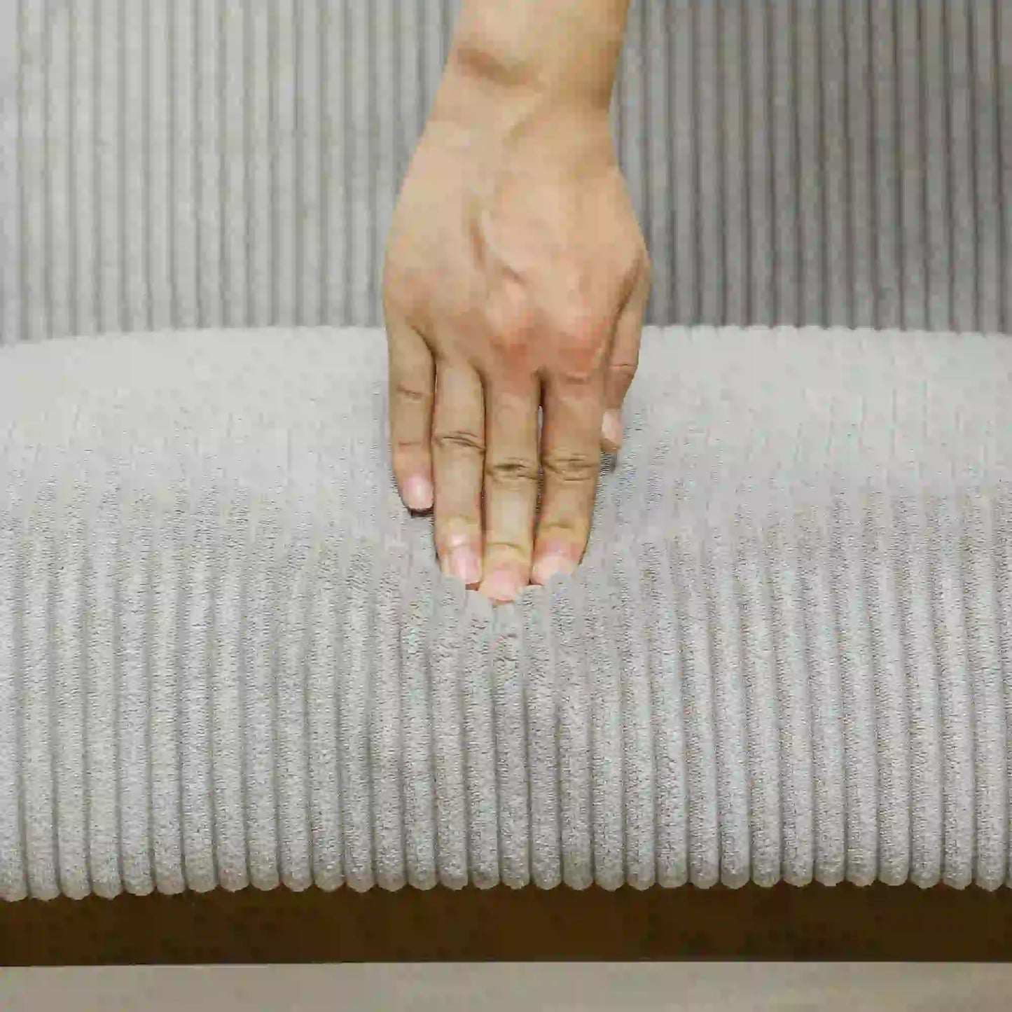 Corduroy Accent Chair Armchair with Wide Seat and Soft Padded Armrests for Reading, Bedroom, Light Grey Accent Chairs at Gallery Canada