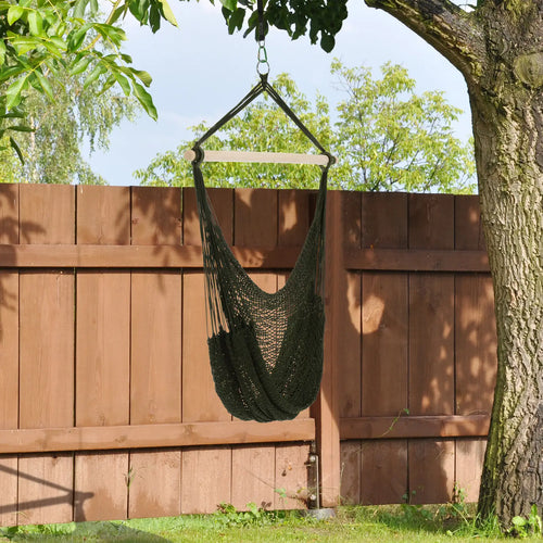 Portable Hammock Chair, Hanging Swing for Outdoor, Army Green
