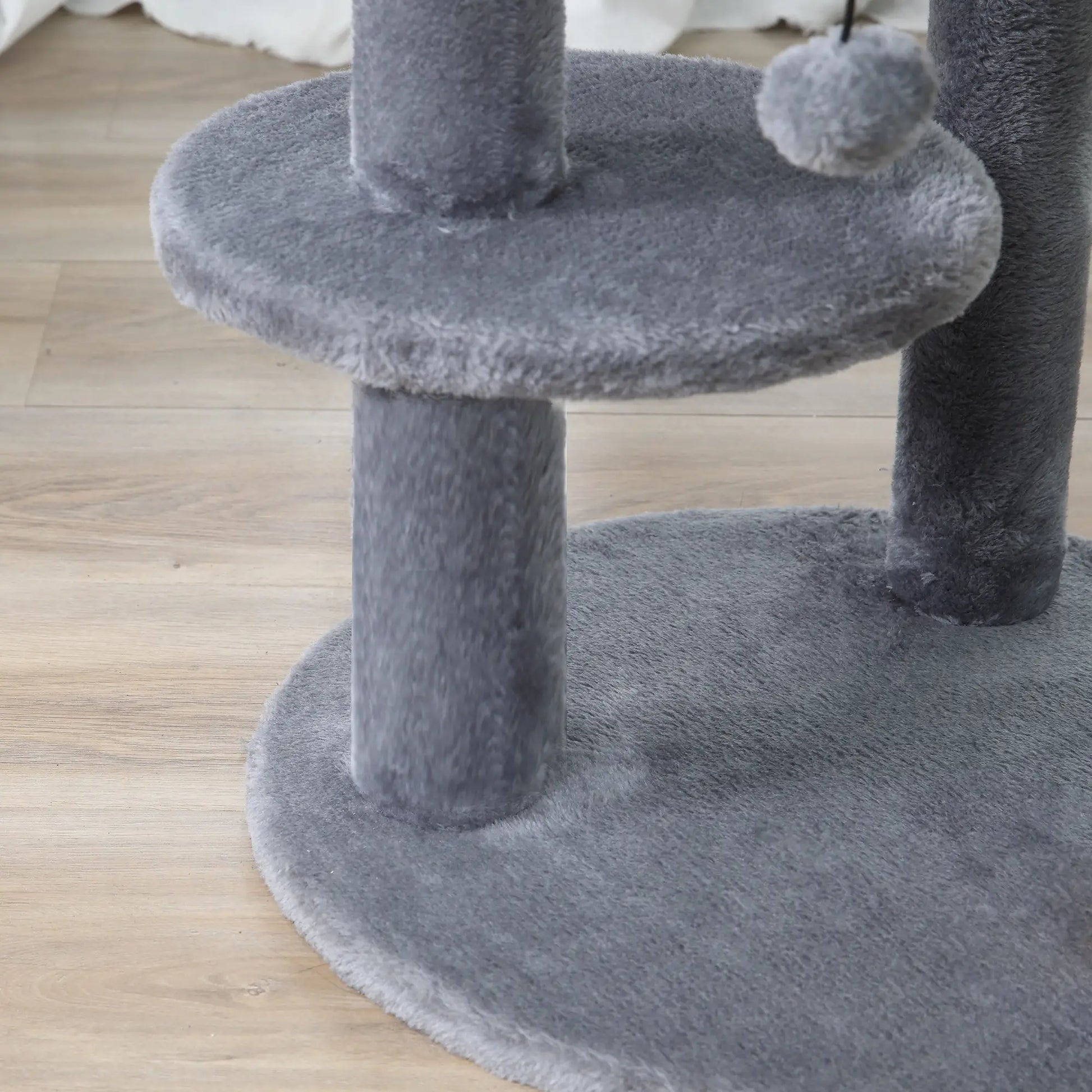41" Cat Tree Tower with Condo, Scratching Posts, Hanging Ball, Grey Cat Towers at Gallery Canada