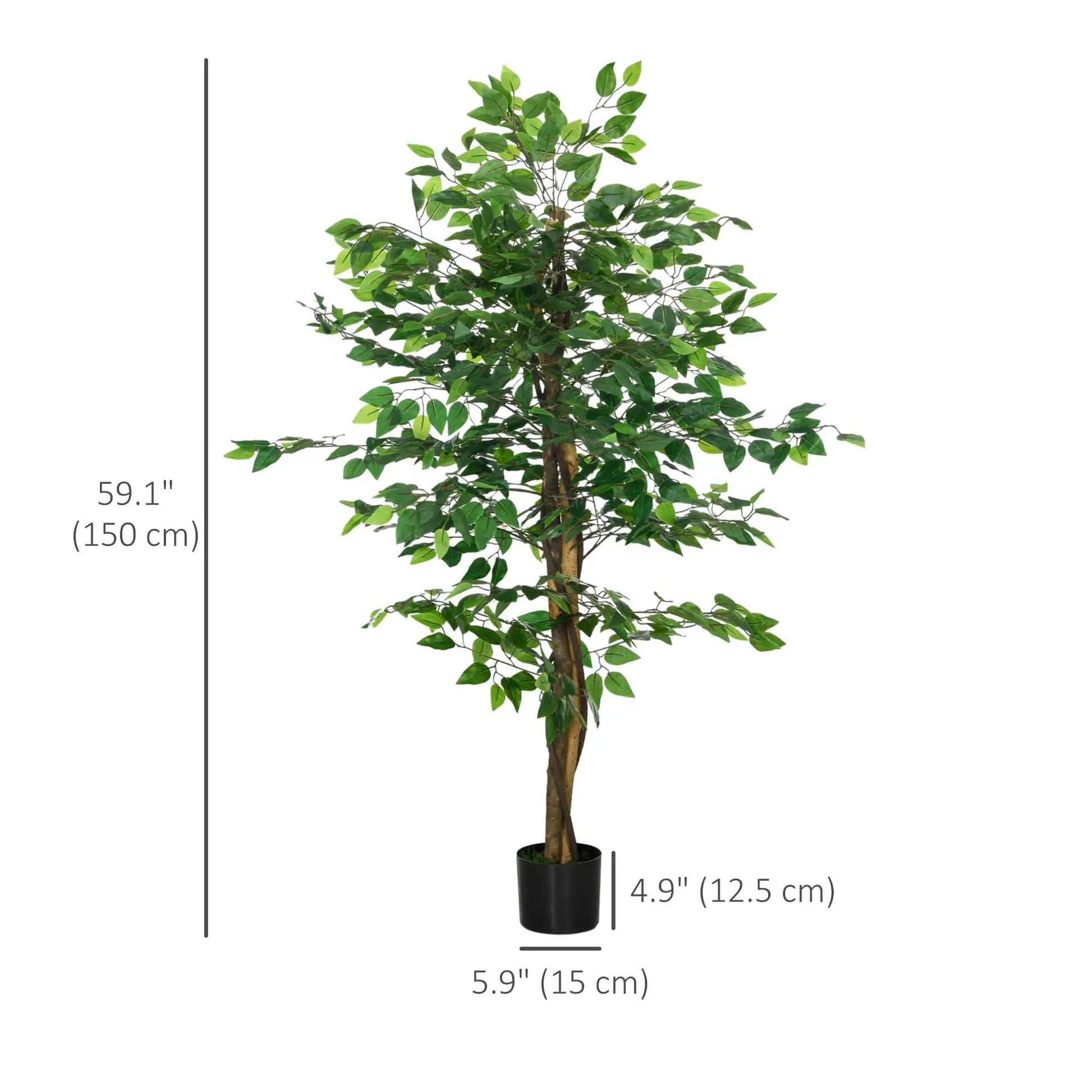 5ft Artificial Ficus Tree, Indoor Fake Plant With Pot Artificial Trees at Gallery Canada