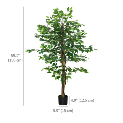 5ft Artificial Ficus Tree, Indoor Fake Plant With Pot Artificial Trees at Gallery Canada