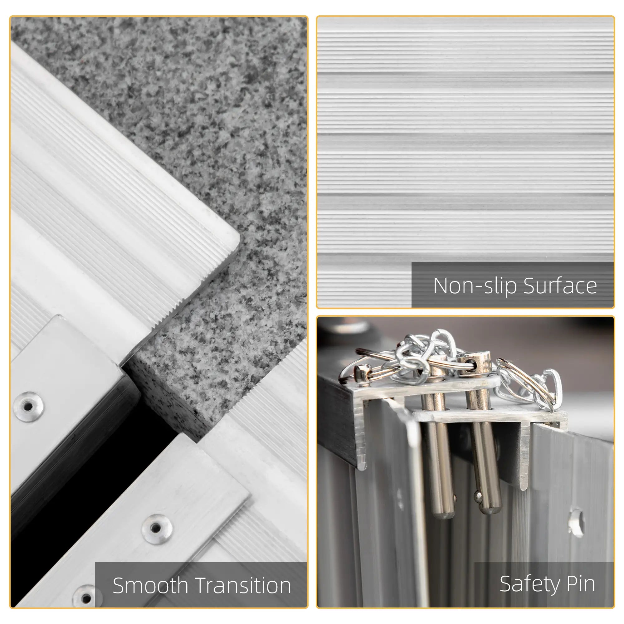 3ft Textured Aluminum Folding Wheelchair Ramp, Portable Threshold Ramp Knee Walker & Wheelchair Ramps at Gallery Canada