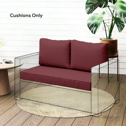 Outdoor Seat Cushions With Backrest, Loveseat Double Sofa, Wine Red Patio Chair Cushions at Gallery Canada
