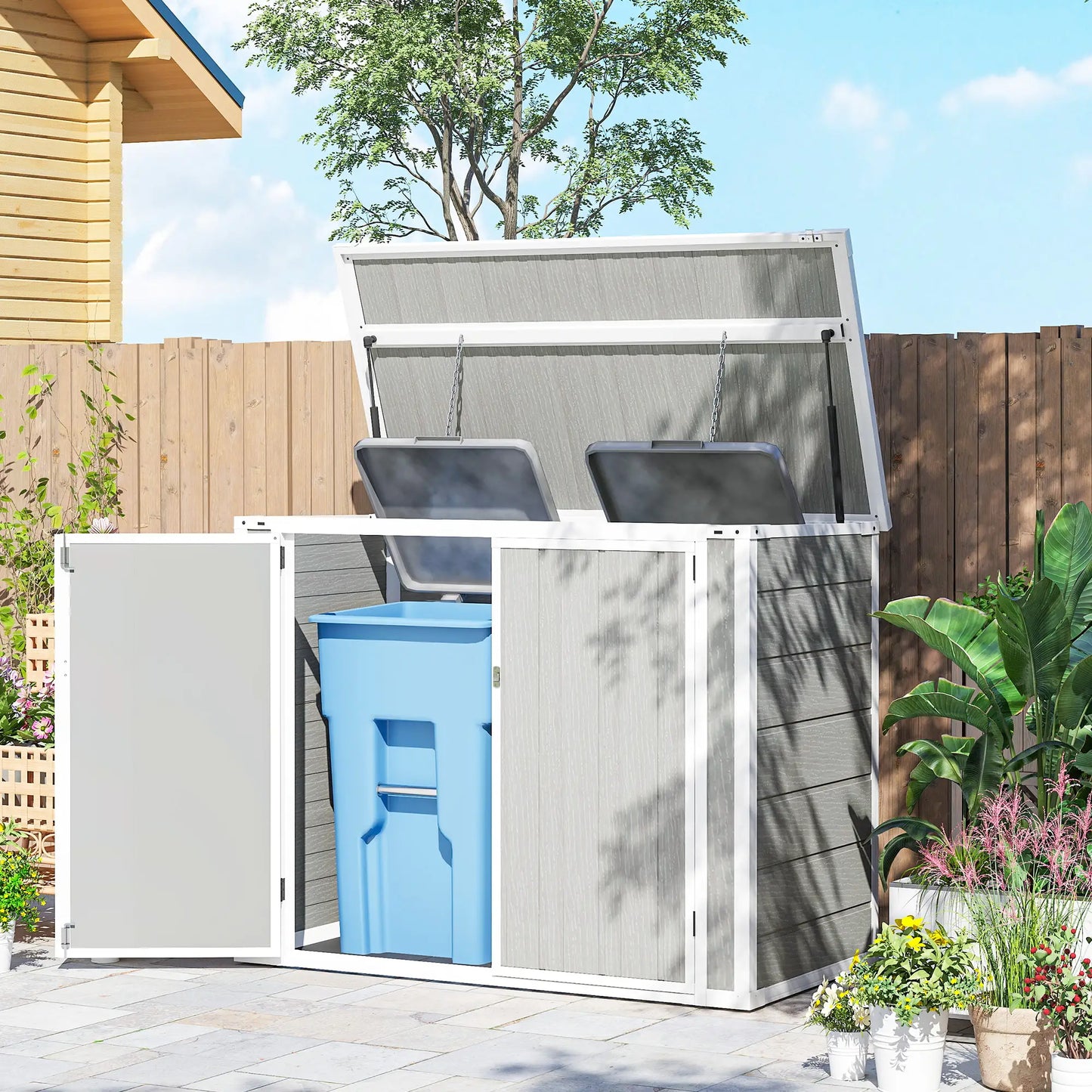 41 Cu Ft Outdoor Storage Shed, Lockable, Light Grey Sheds at Gallery Canada