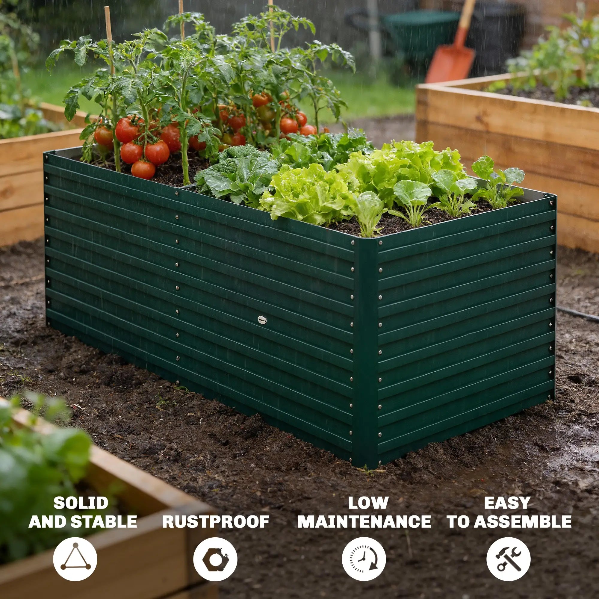 5' x 3' x 2' Raised Garden Bed, Galvanized Planter Box, Green Galvanized Planter Boxes at Gallery Canada