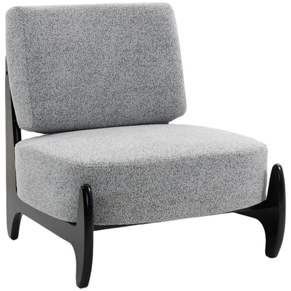 Accent Chair, Rubber Wood Frame, Wide Seat, Modern Chenille, Thick Cushion, Grey Accent Chairs at Gallery Canada