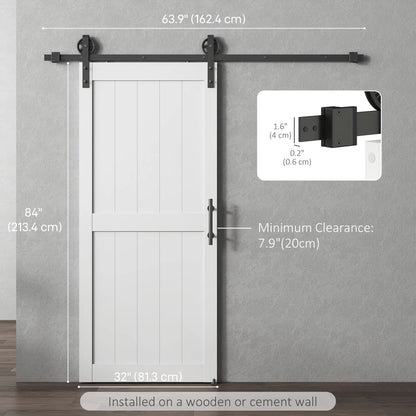 32inx84in Barn Door, Sliding Hardware Kit, Upgraded Rollers, White Door Hardware at Gallery Canada
