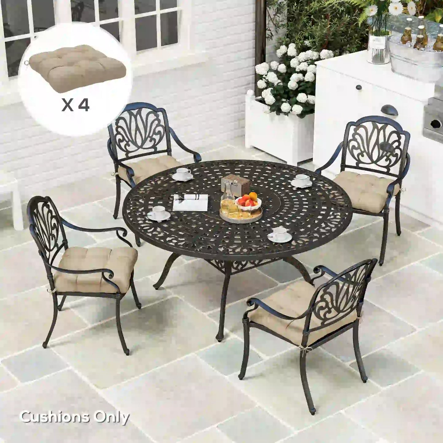 4-Piece Patio Chair Cushion Set With Ties, Indoor Outdoor Replacement Patio Chair Cushions at Gallery Canada