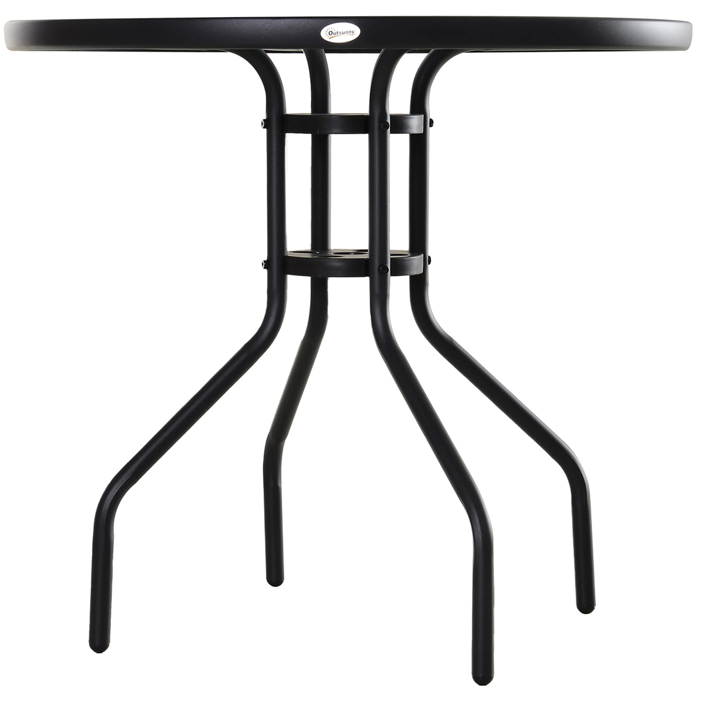 31.5'' Round Bistro Table, Outdoor Dining, Tempered Glass Top, Weather-resistant Patio Side Tables at Gallery Canada