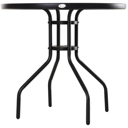 31.5'' Round Bistro Table, Outdoor Dining, Tempered Glass Top, Weather-resistant Patio Side Tables at Gallery Canada