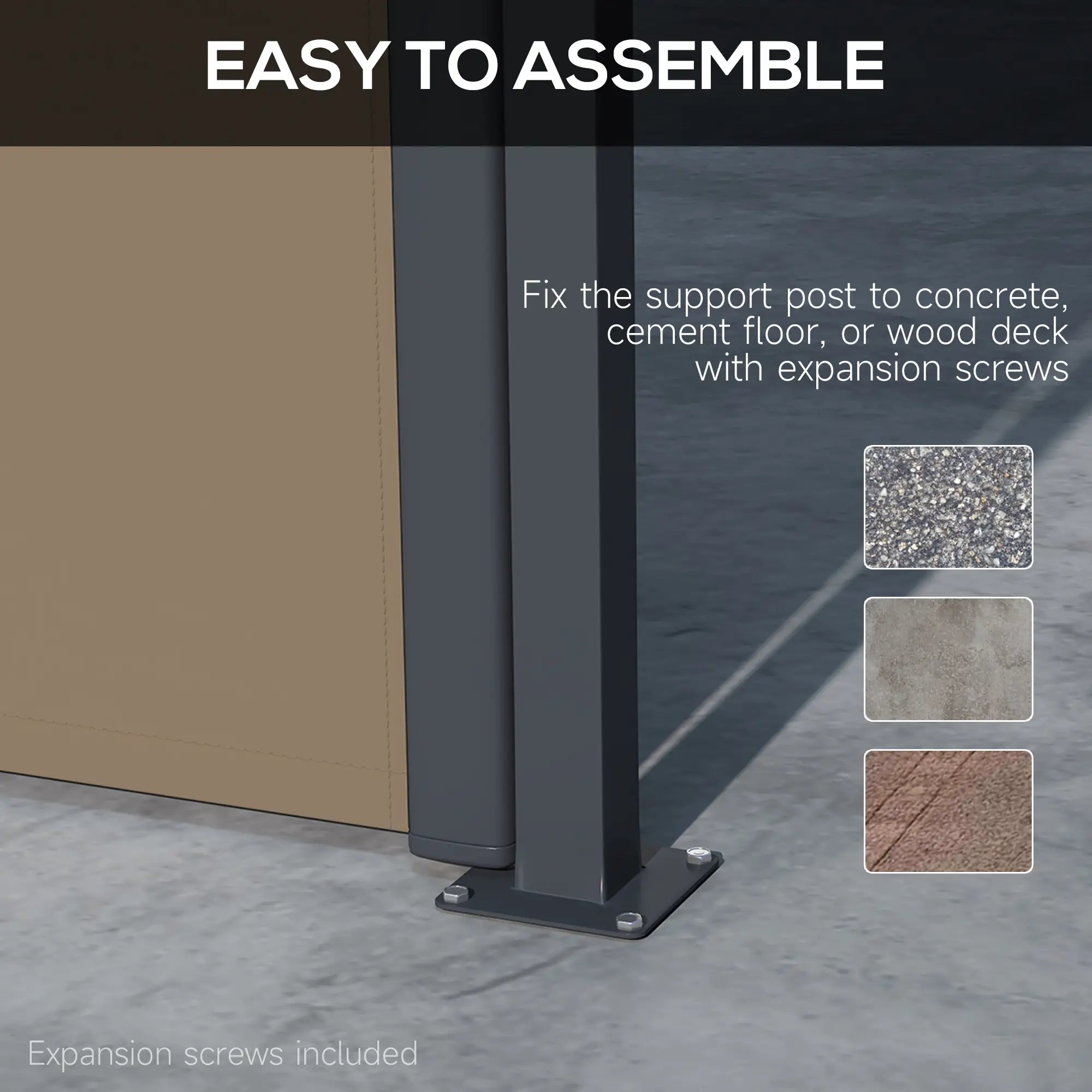 13' x 6' Retractable Awning, Outdoor Privacy Screen, Khaki Retractable Side Awning at Gallery Canada