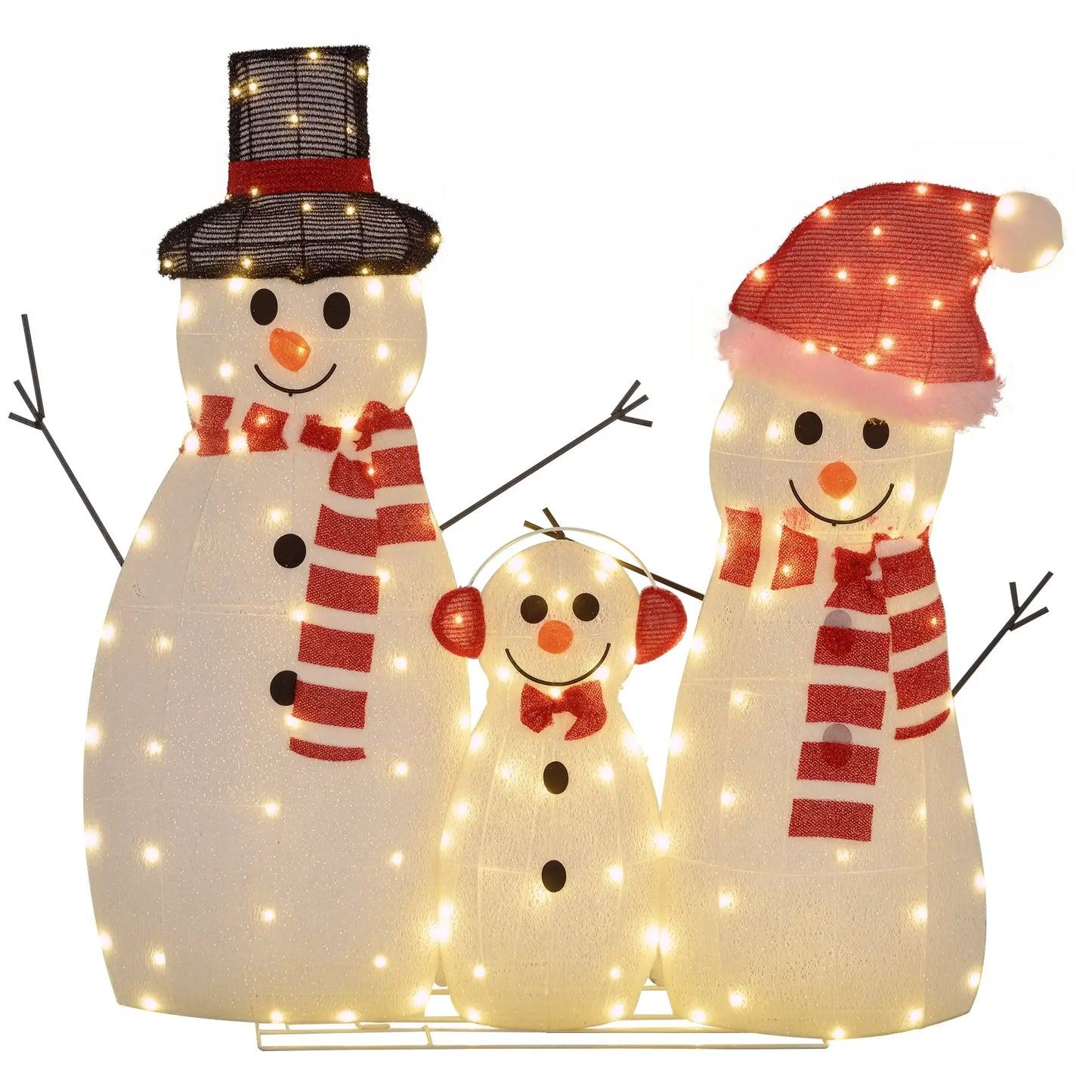 3-Piece Lighted Snowman Set, Indoor Outdoor Christmas Decor, White Christmas Decorations at Gallery Canada