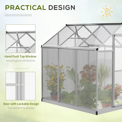 6' x 6' x 6.4' Walk-in Greenhouse, Polycarbonate Panels, Outdoor Walk In Greenhouses at Gallery Canada