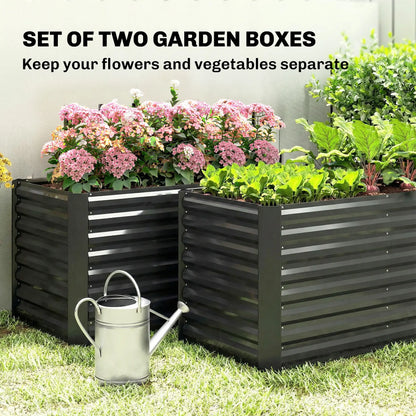 Galvanized Metal Planters, 4' x 2' x 2' Raised Garden Bed, Black Galvanized Planter Boxes at Gallery Canada