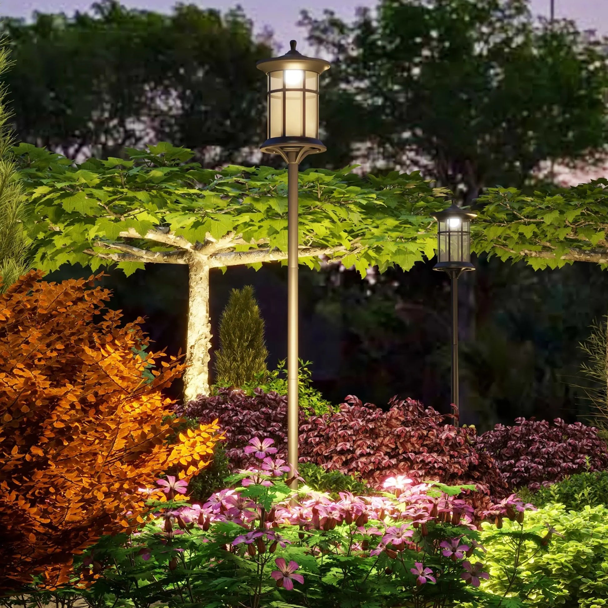 72" Solar Post Light, LED Outdoor Lamp, Waterproof IP44, Cool White Solar Post Lamps at Gallery Canada