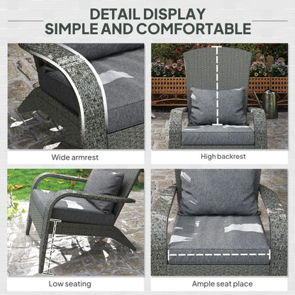 Wicker Adirondack Chair, PE Rattan Outdoor Fire Pit Chair, Heather Grey Patio Chairs at Gallery Canada