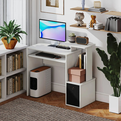Computer Desk, Sliding Keyboard Tray, Storage Drawer, White Computer Desks at Gallery Canada