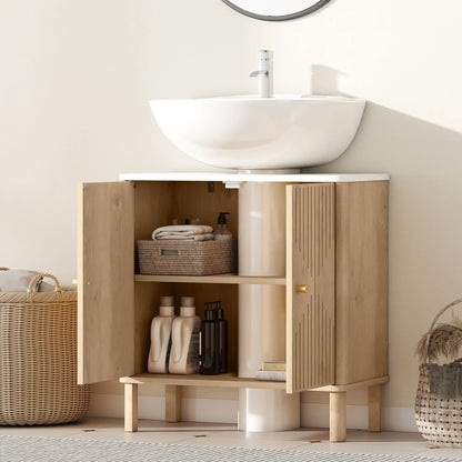 Floor Standing Bathroom Vanity, Bathroom Vanity Cabinet with Adjustable Shelf, Oak Sink Cabinets at Gallery Canada