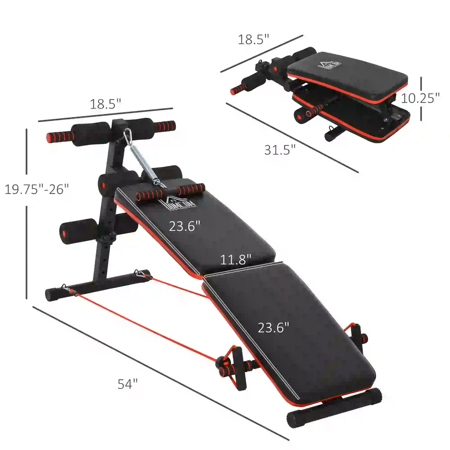 Foldable Sit Up Bench, Core Workout, Home Gym, Black Sit Up Benches at Gallery Canada