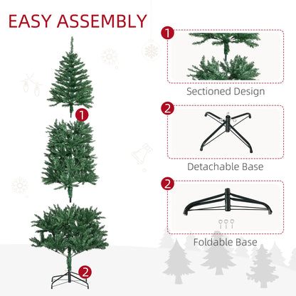 6.9ft Artificial Christmas Tree, Metal Stand, Spruce Tips, Green Artificial Christmas Trees at Gallery Canada