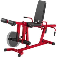 Machine de musculation 3-en-1 pour extension et flexion des jambes, banc de musculation réglable de 660 LBS, rouge