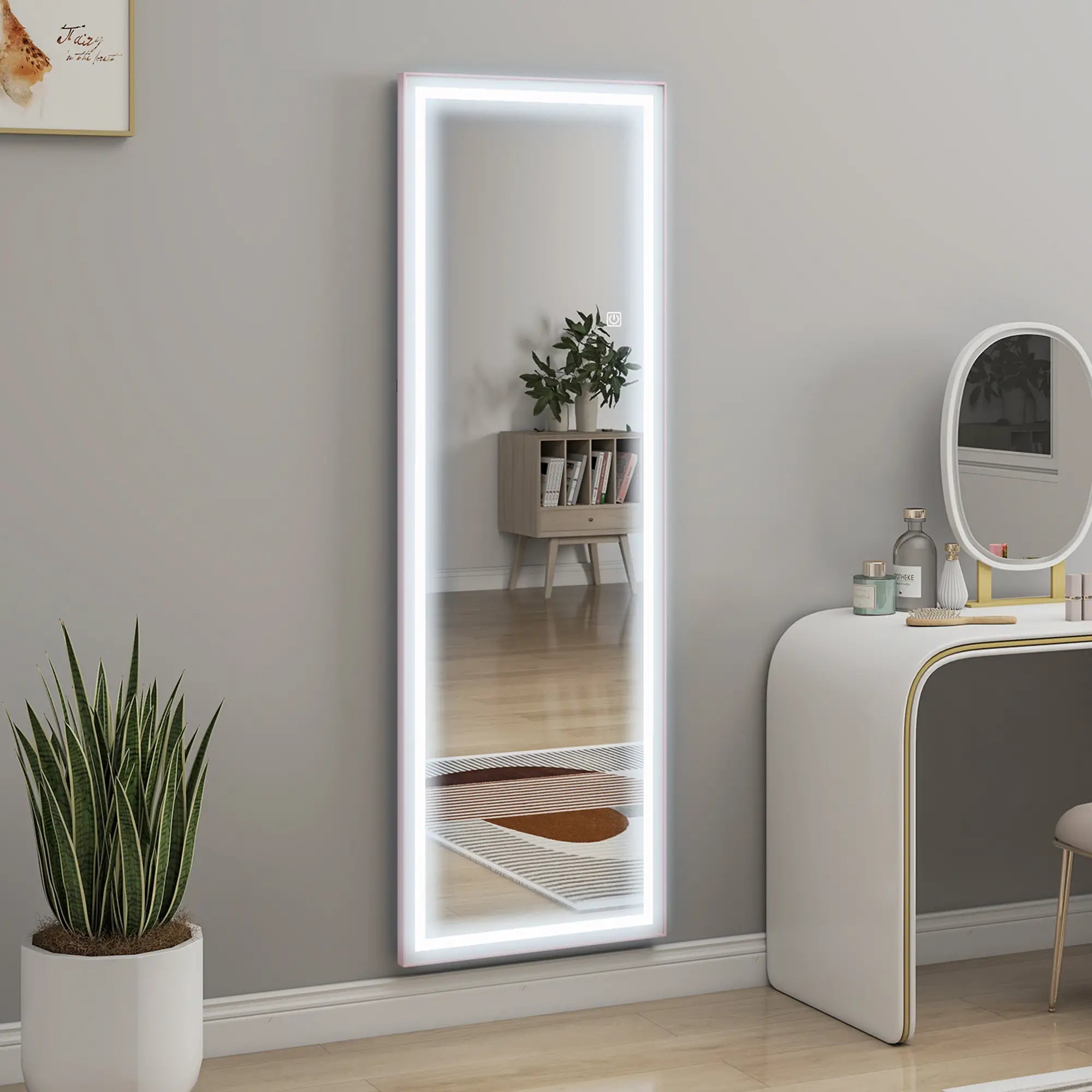 LED Mirror with Dimmable 3 Color Lights, 64